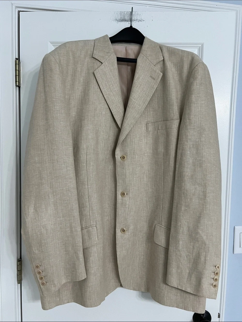 Classic Beige Linen Blazer Martin Gordon  - Linen  Three-Button Sport 100%